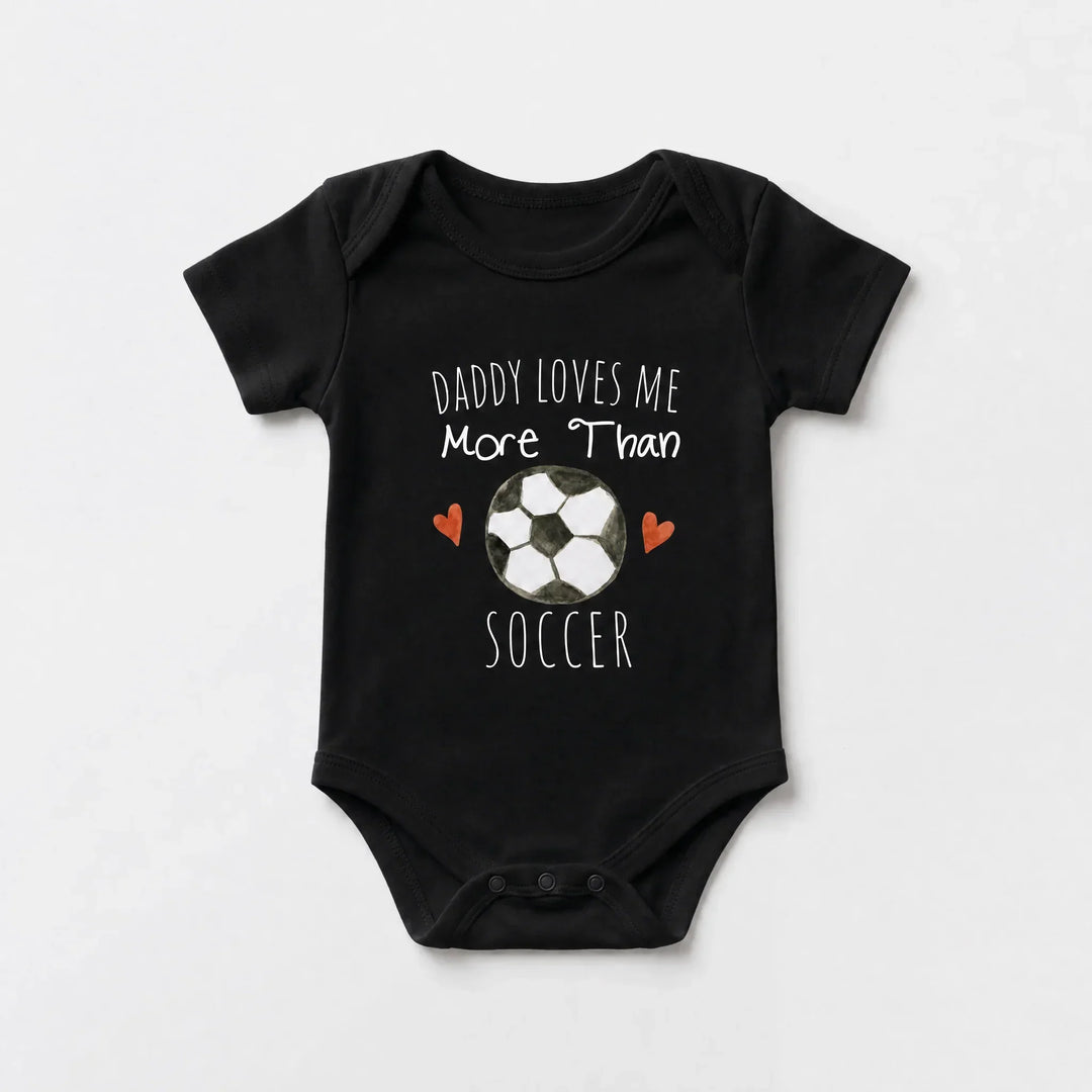 Daddy Loves Me More Than Soccer Baby Bamboo Bodysuit