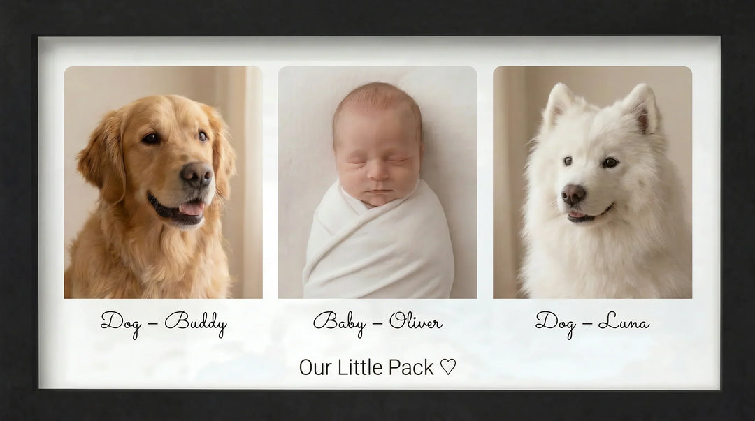 Baby & Dog Memory Picture Frame