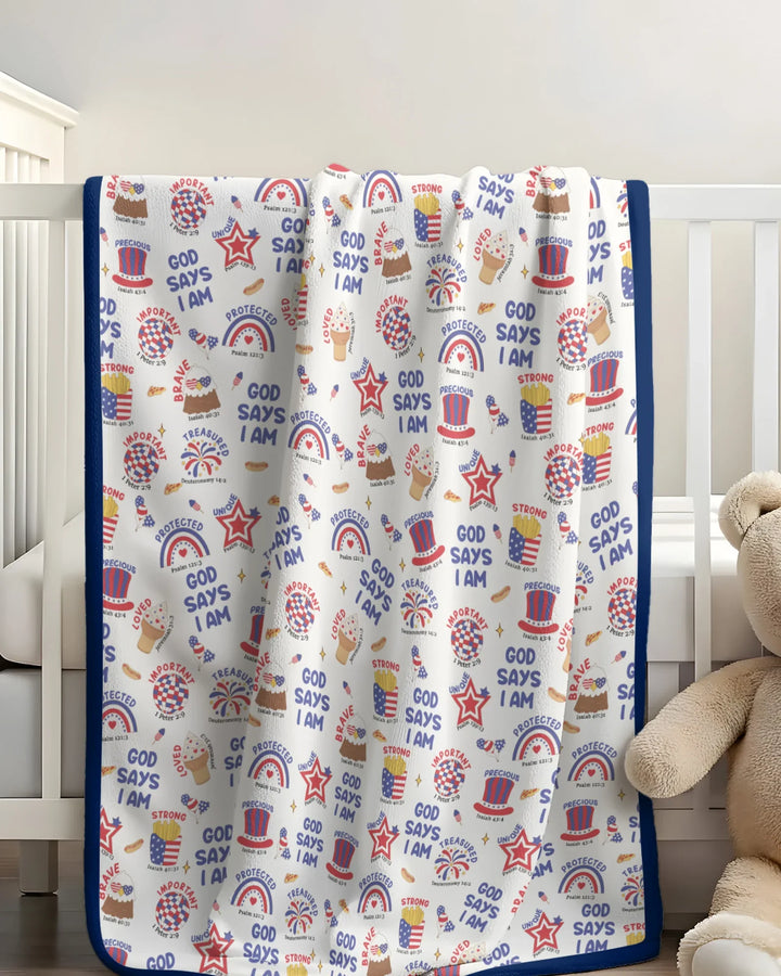 God Says I Am - America 250th Anniversary Bamboo Blanket