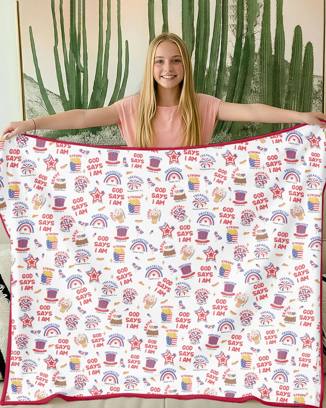 God Says I Am - America 250th Anniversary Bamboo Blanket