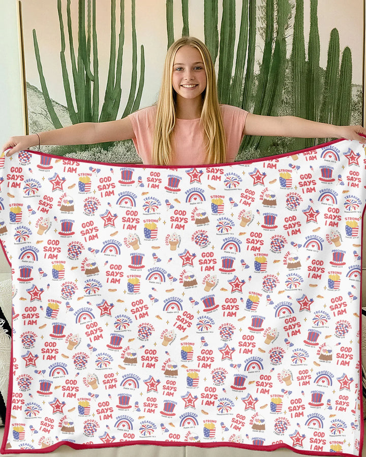 God Says I Am - America 250th Anniversary Bamboo Blanket