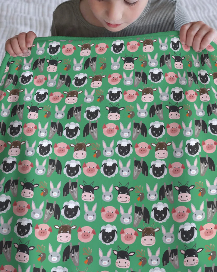 Farm Friends Family Matching Bamboo Blanket