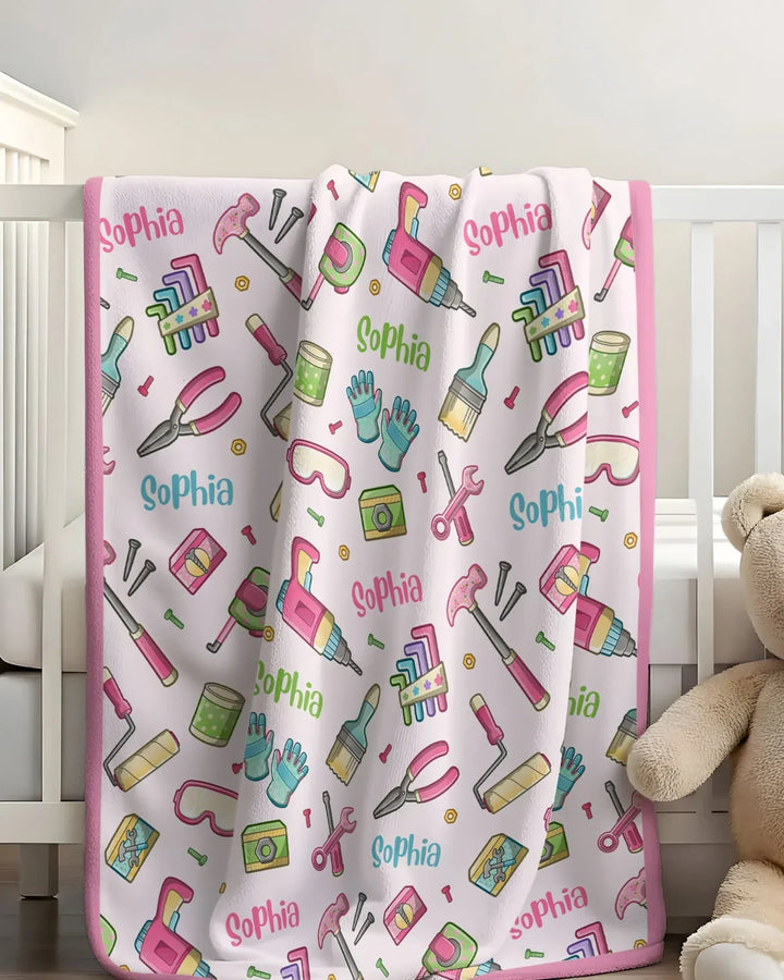 Custom Name Dad & Me Fixer Crew Bamboo Blanket