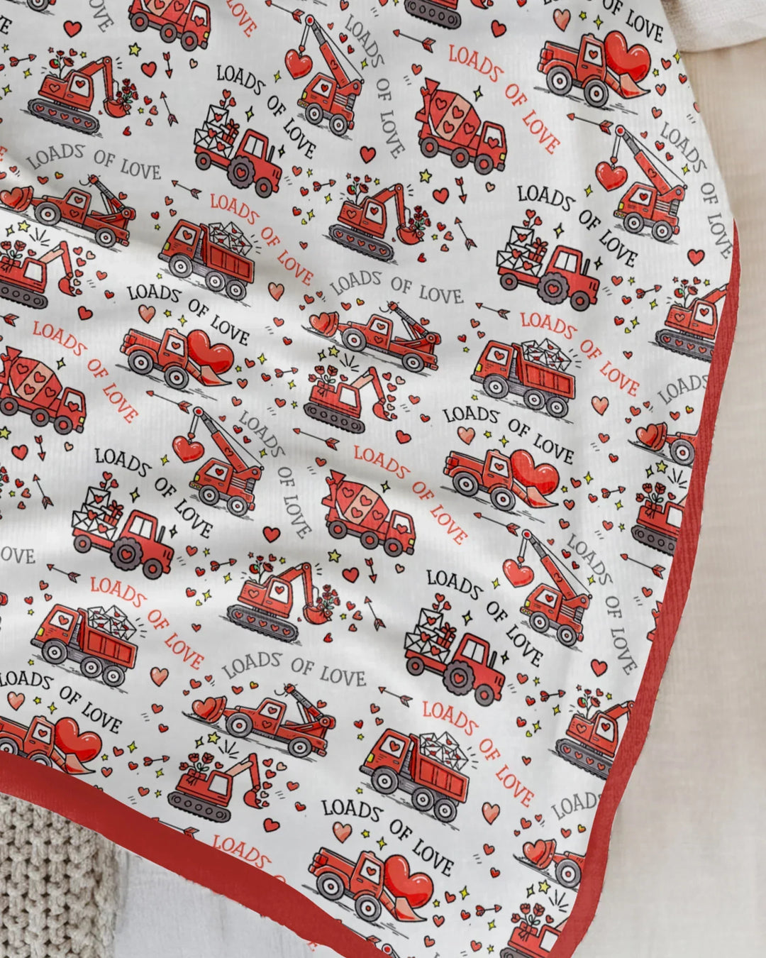 Construction Trucks Loads of Love Blanket