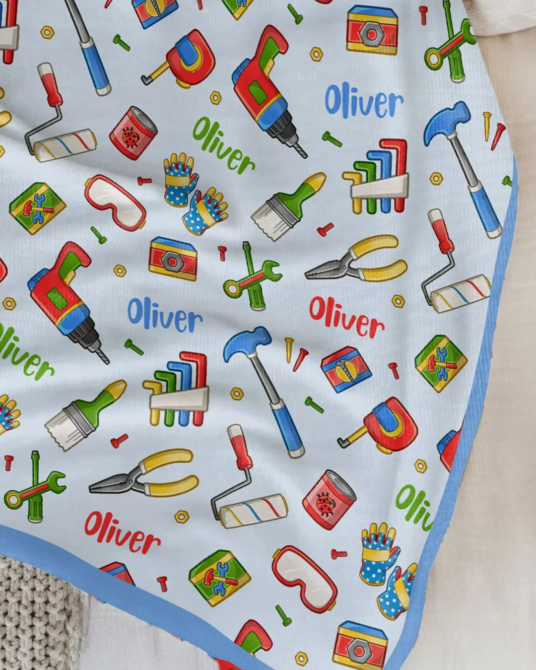 Custom Name Dad & Me Fixer Crew Bamboo Blanket