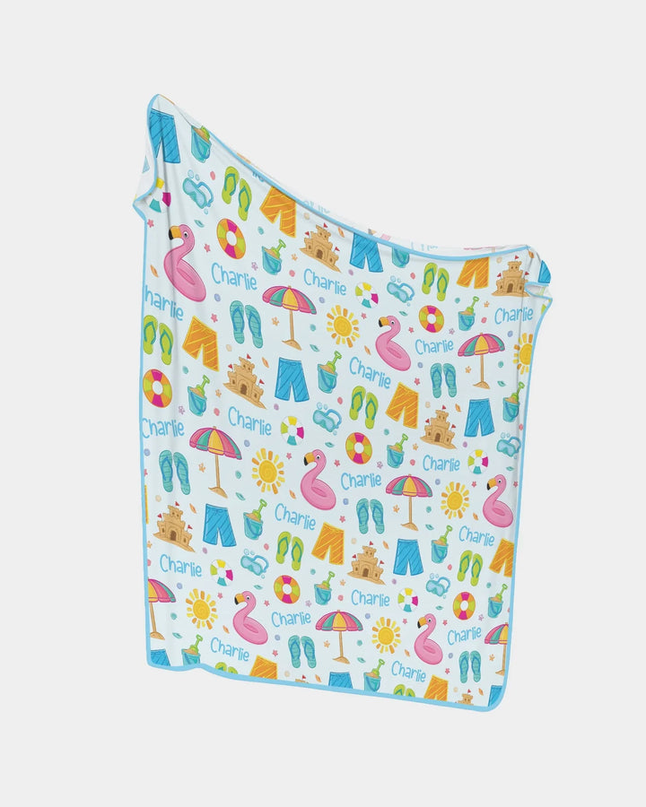 Custom Name Summer is Fun Bamboo Blanket