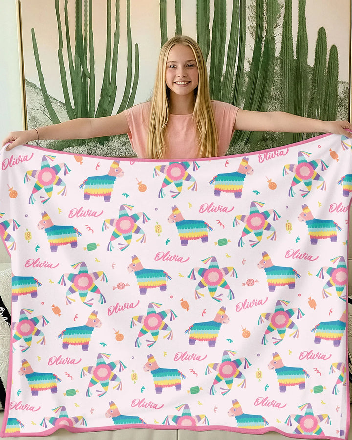 Custom Name Smash the Pinata Bamboo Blanket