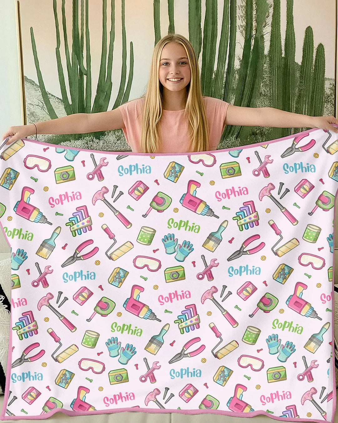 Custom Name Dad & Me Fixer Crew Bamboo Blanket