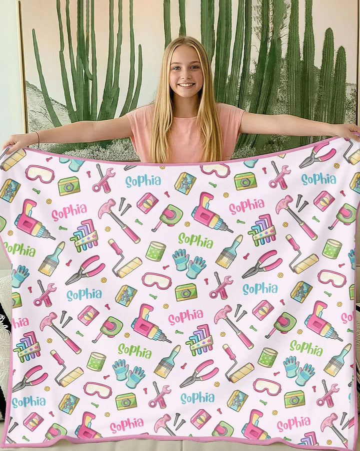 Custom Name Dad & Me Fixer Crew Bamboo Blanket