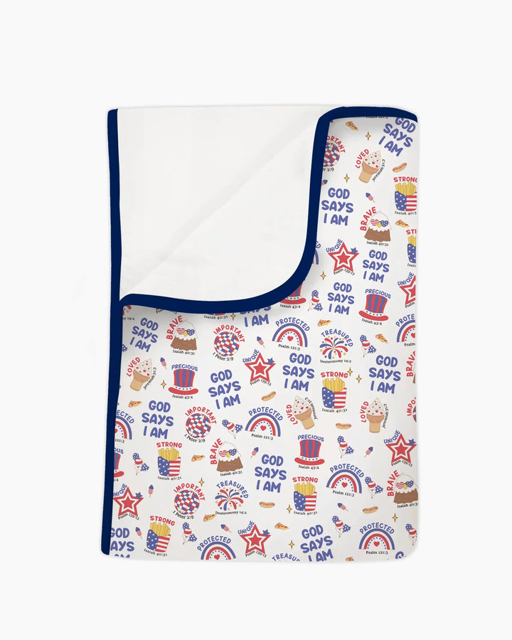 God Says I Am - America 250th Anniversary Bamboo Blanket