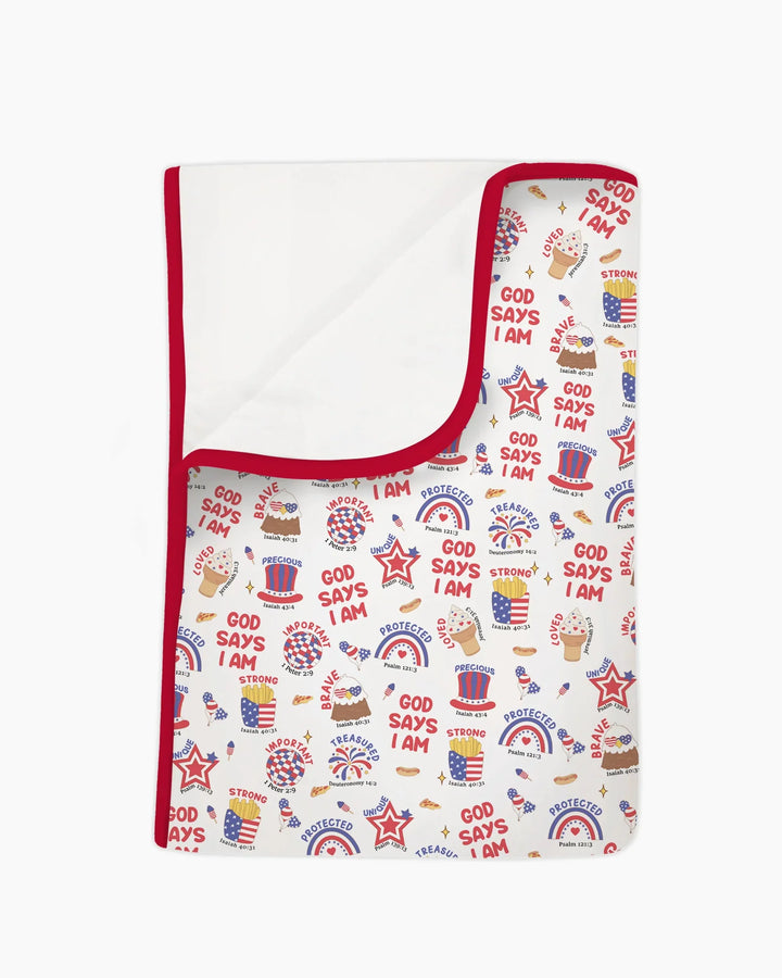 God Says I Am - America 250th Anniversary Bamboo Blanket