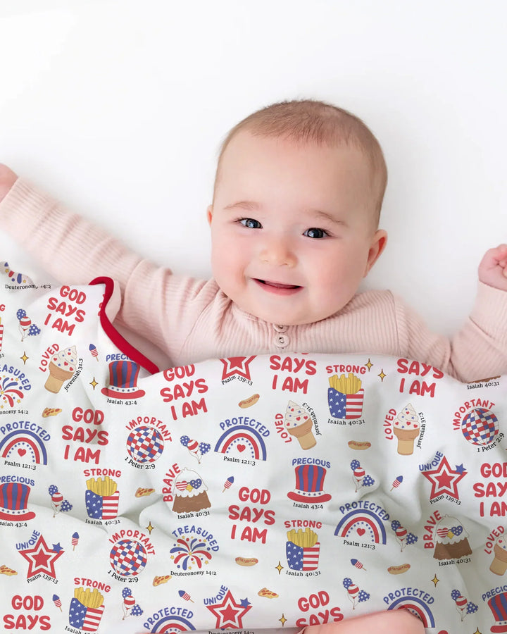 God Says I Am - America 250th Anniversary Bamboo Blanket