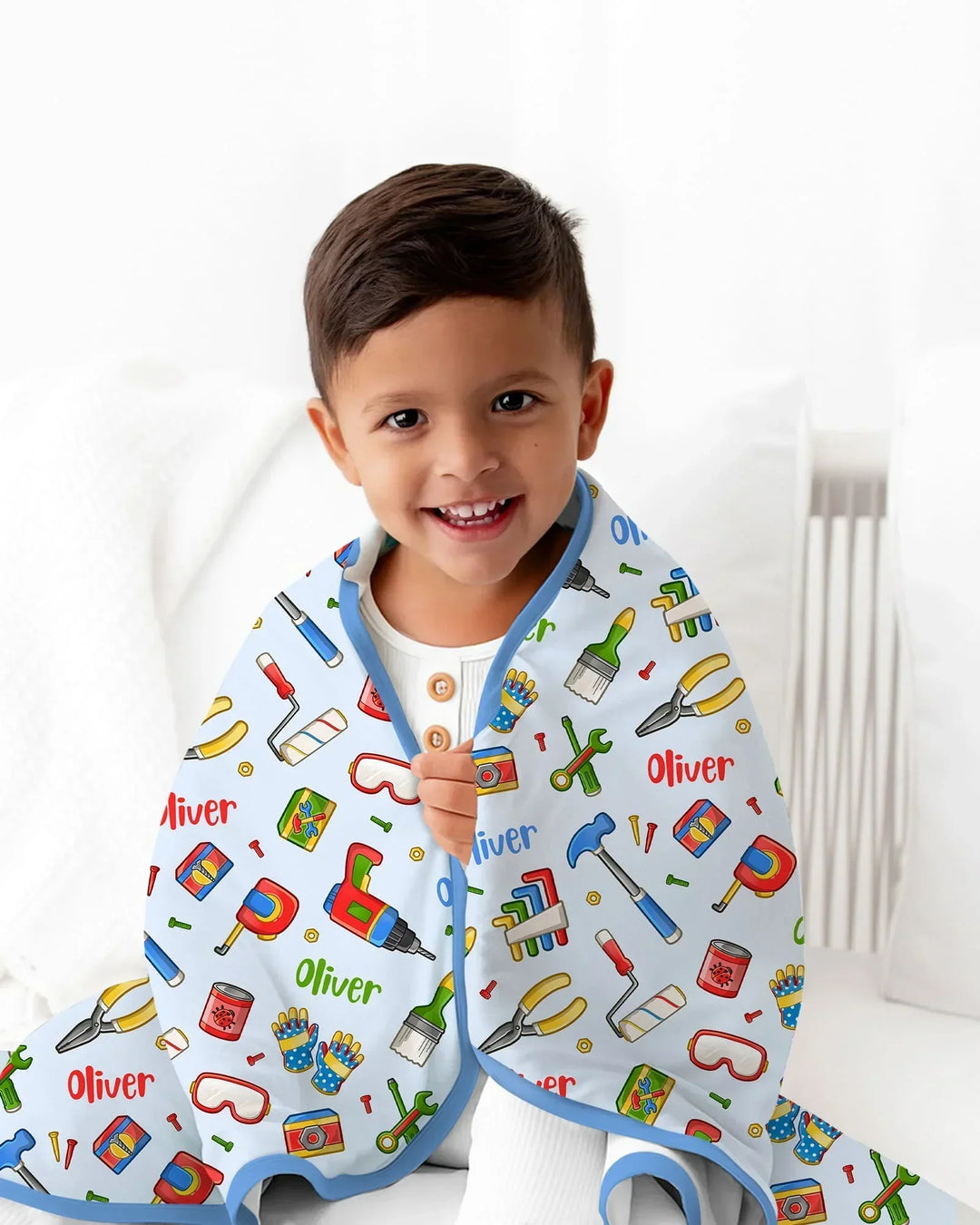 Custom Name Dad & Me Fixer Crew Bamboo Blanket