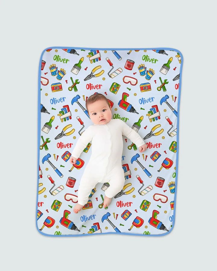 Custom Name Dad & Me Fixer Crew Bamboo Blanket