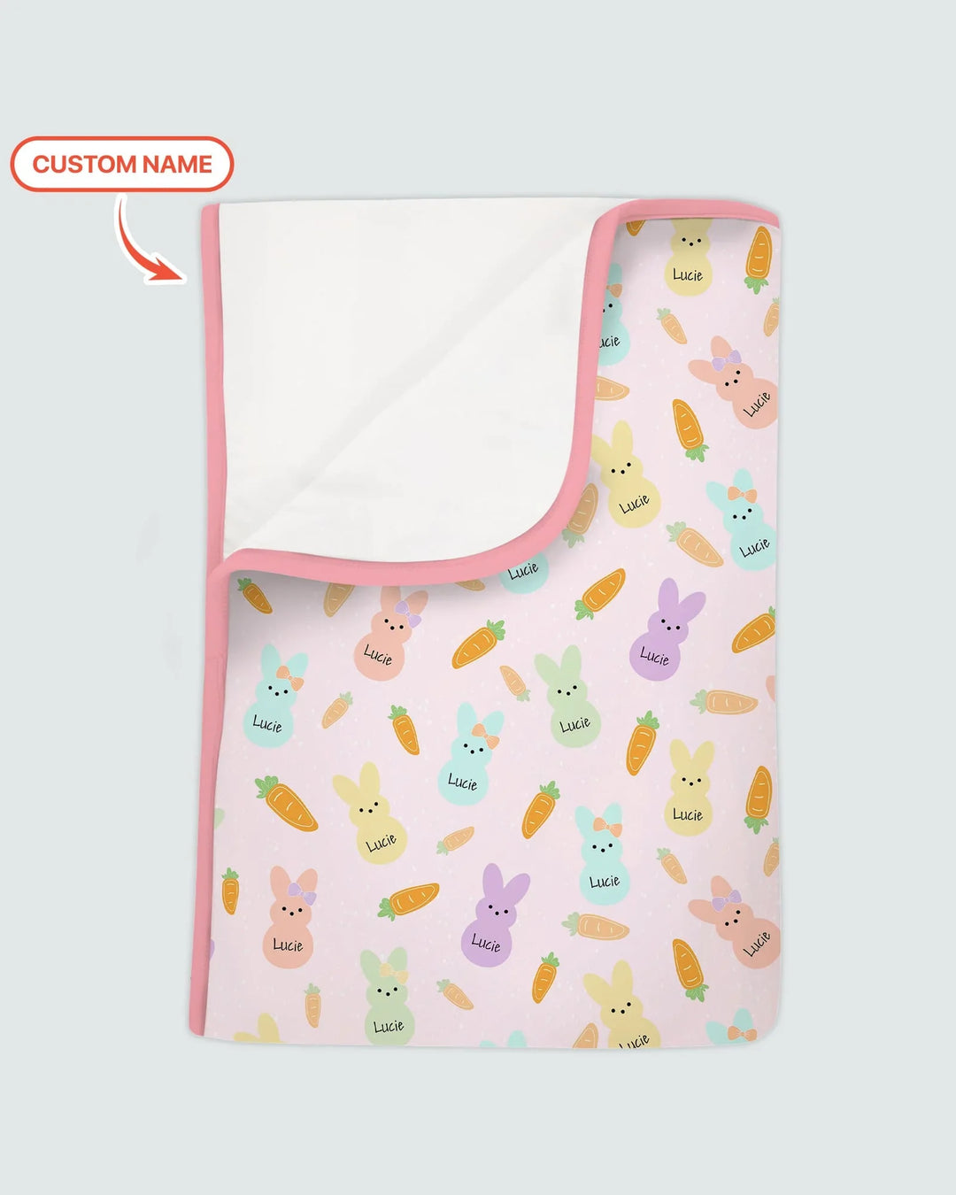 Custom Name Easter Bunny Blanket
