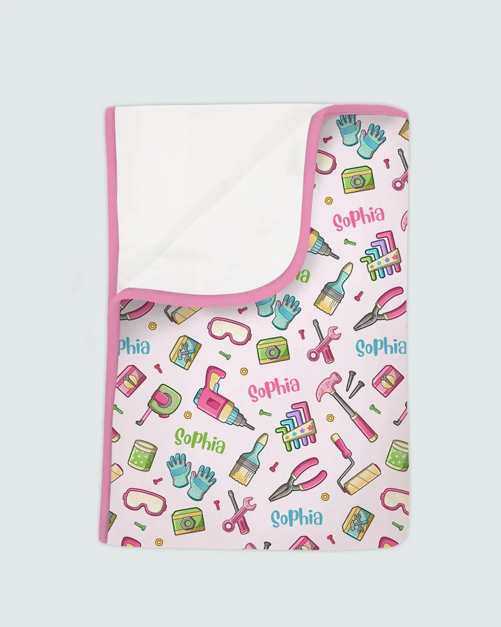 Custom Name Dad & Me Fixer Crew Bamboo Blanket