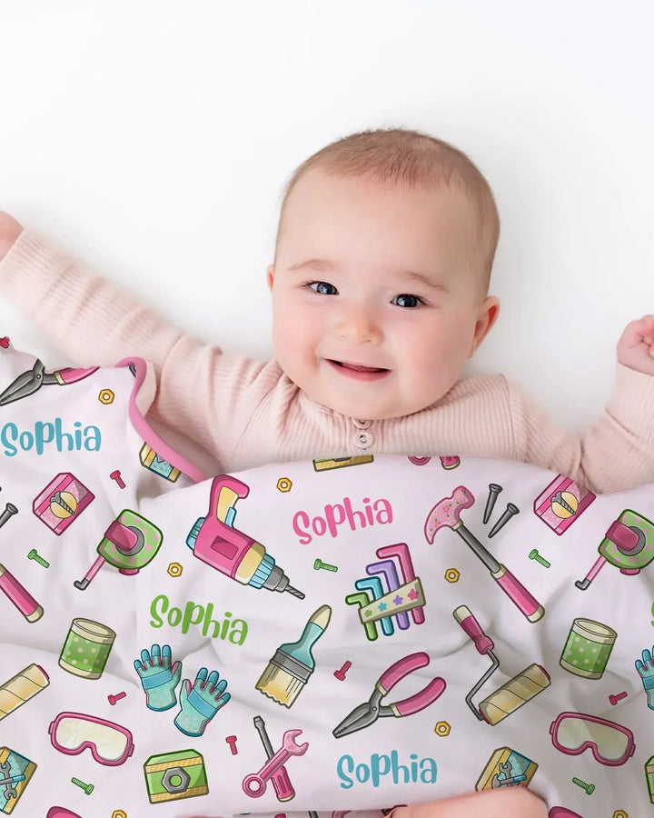 Custom Name Dad & Me Fixer Crew Bamboo Blanket