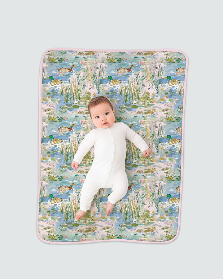 Watercolor Mallard Duck Bamboo Blanket