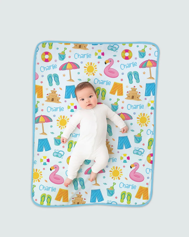 Custom Name Summer is Fun Bamboo Blanket