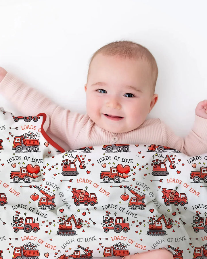Construction Trucks Loads of Love Blanket