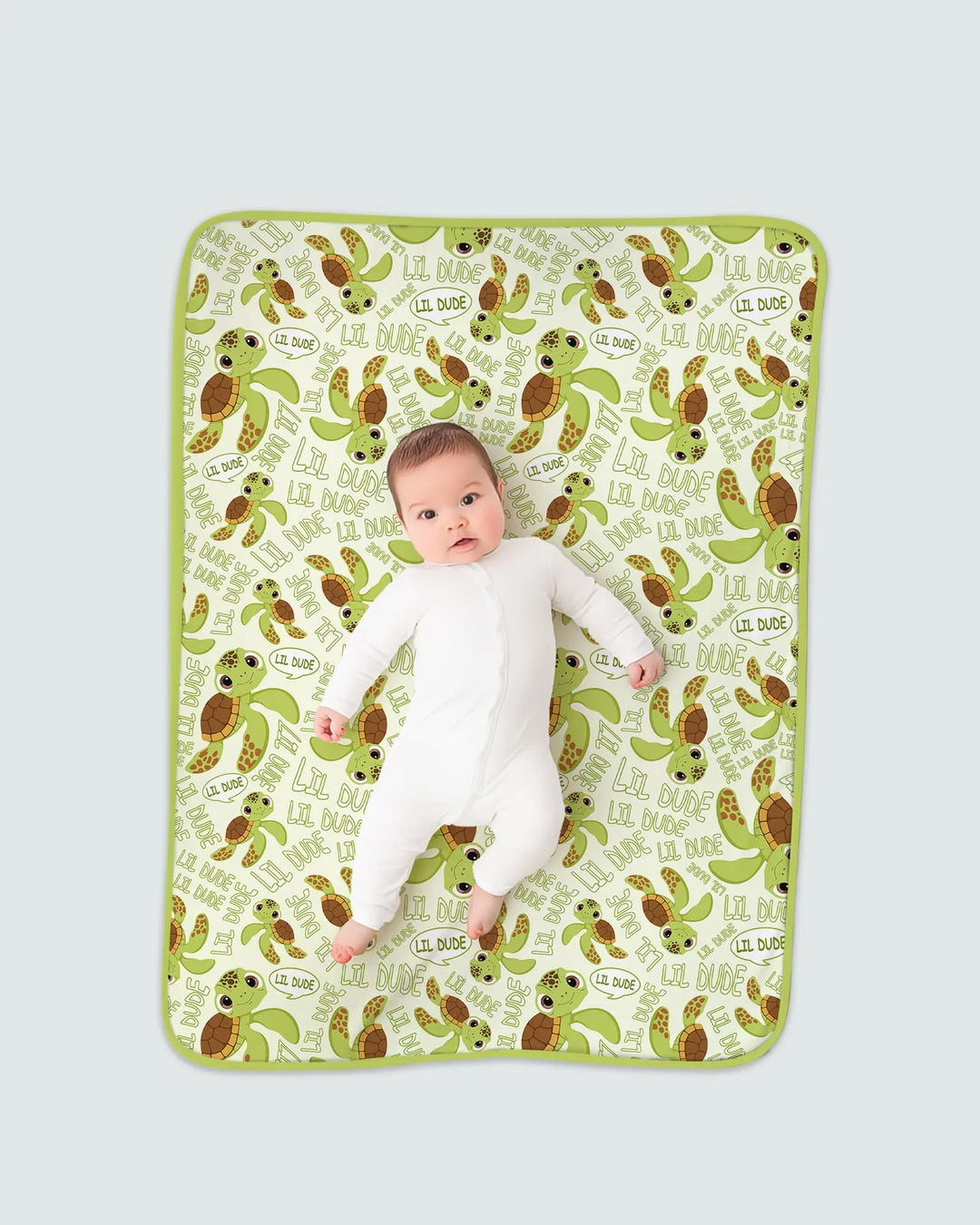 Manta de bambú padre e hijo con diseño de tortugas