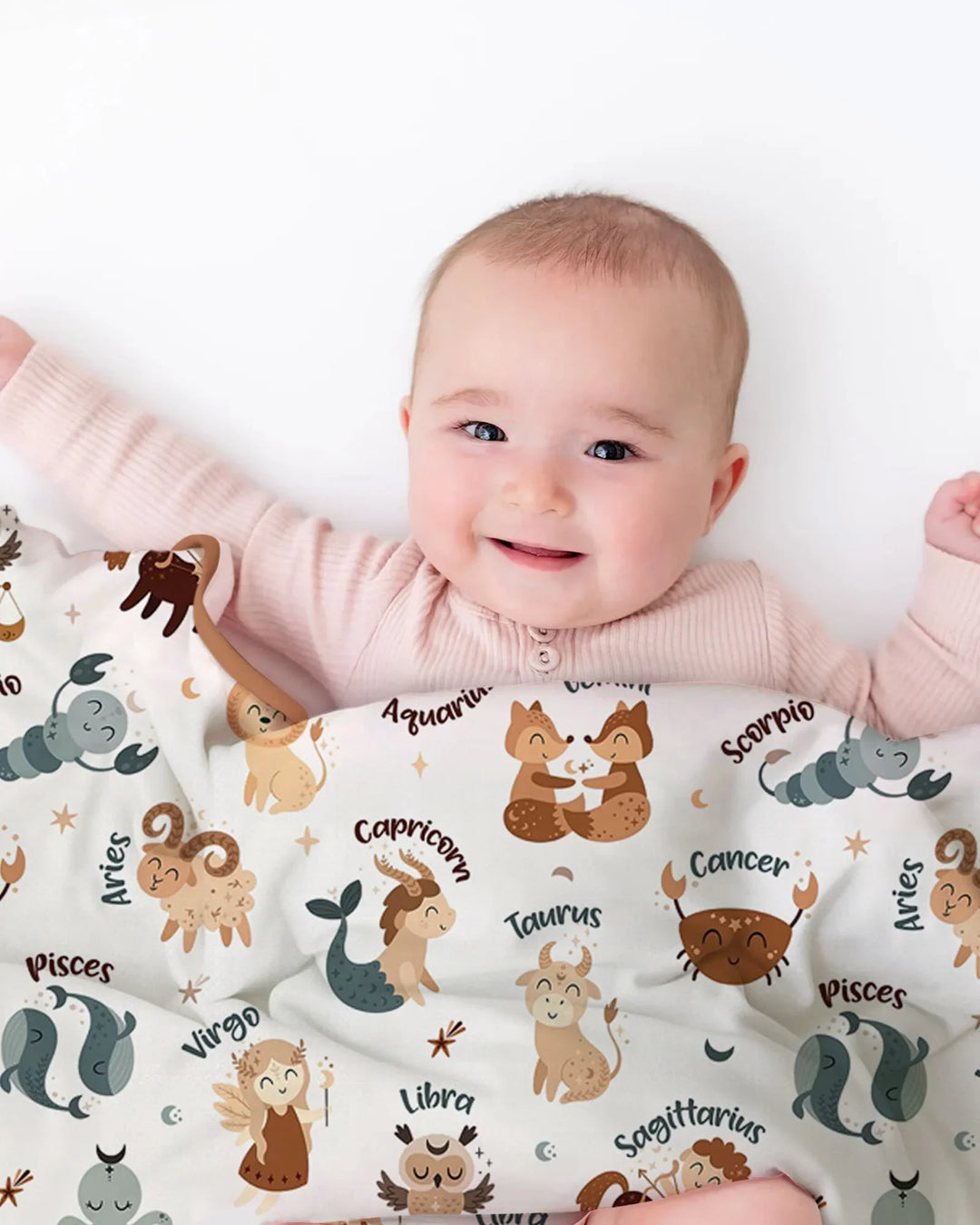 Cute Kids Horoscope Bamboo Blanket