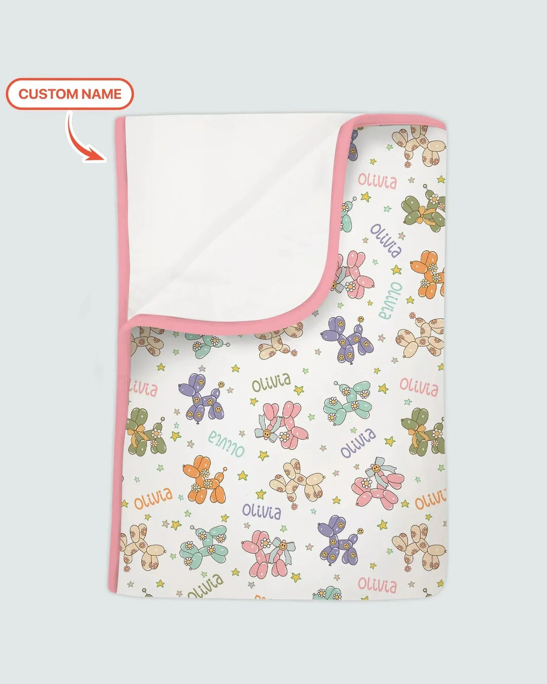 Custom Name Balloon Dog Blanket