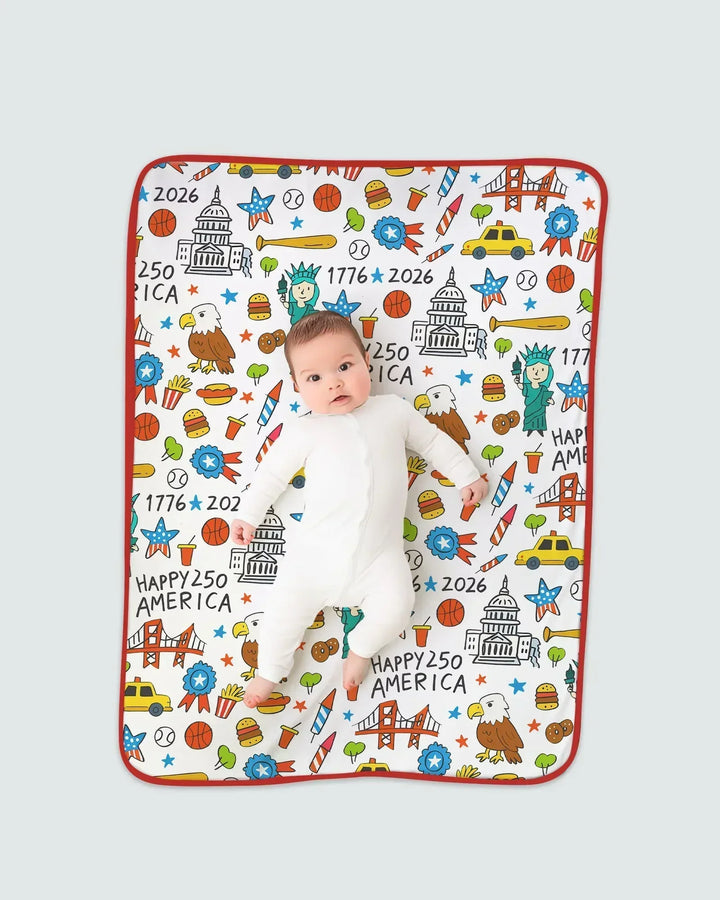 Happy 250 America 7626 Bamboo Blanket