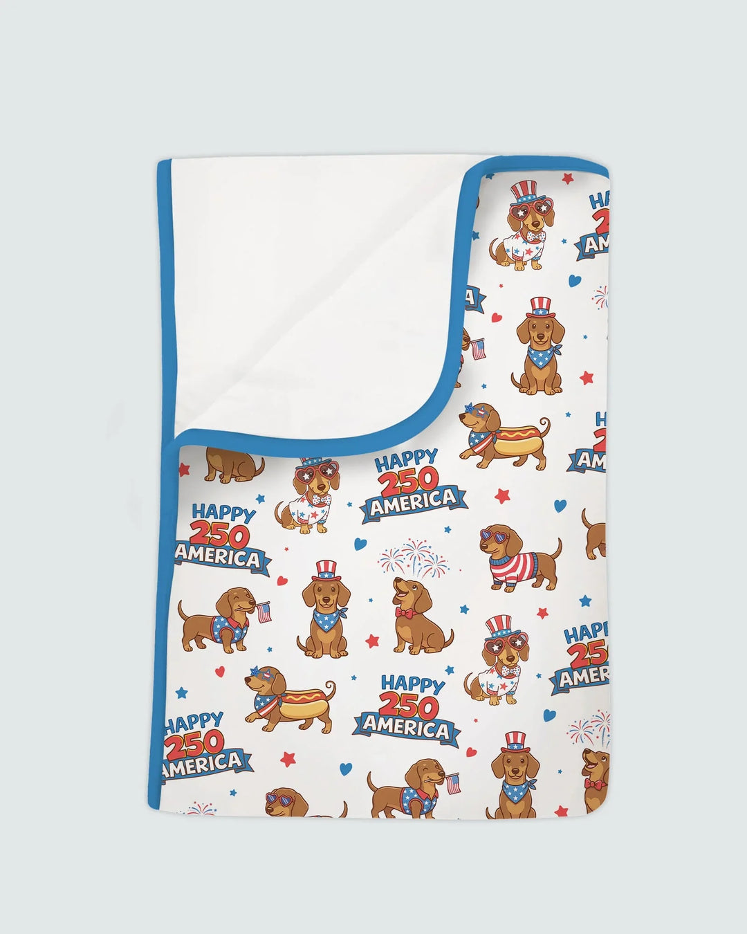 Red, White & Wiener Bamboo Blanket