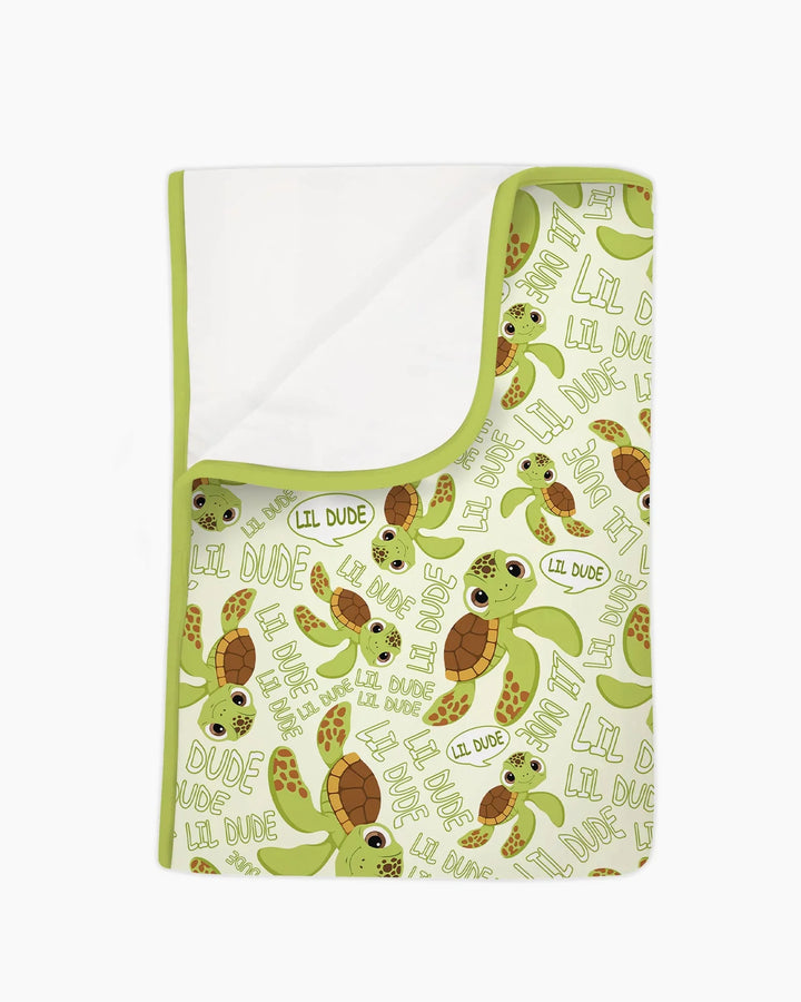 Manta de bambú padre e hijo con diseño de tortugas