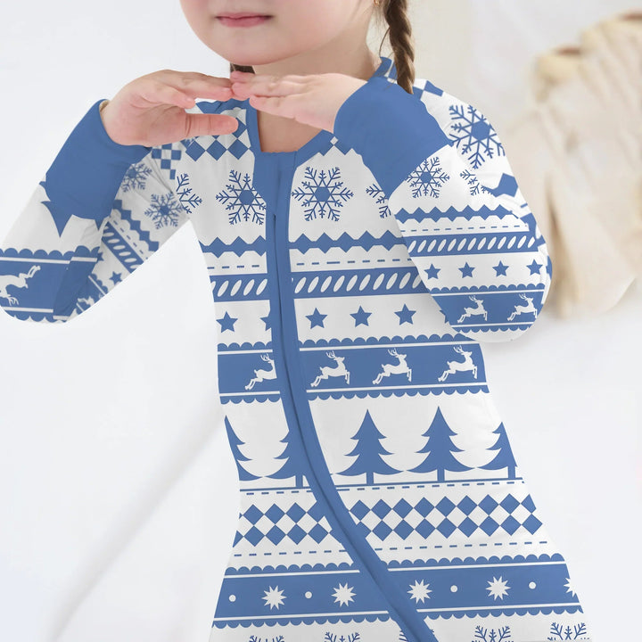 Blue Fair Isle Convertible Zippy - Zumbamboo