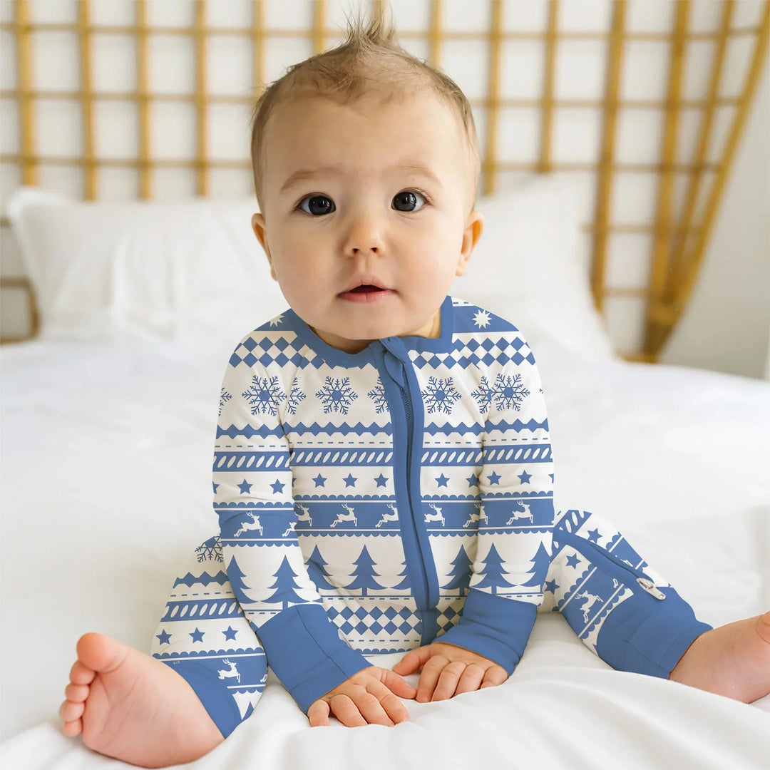 Blue Fair Isle Convertible Zippy - Zumbamboo