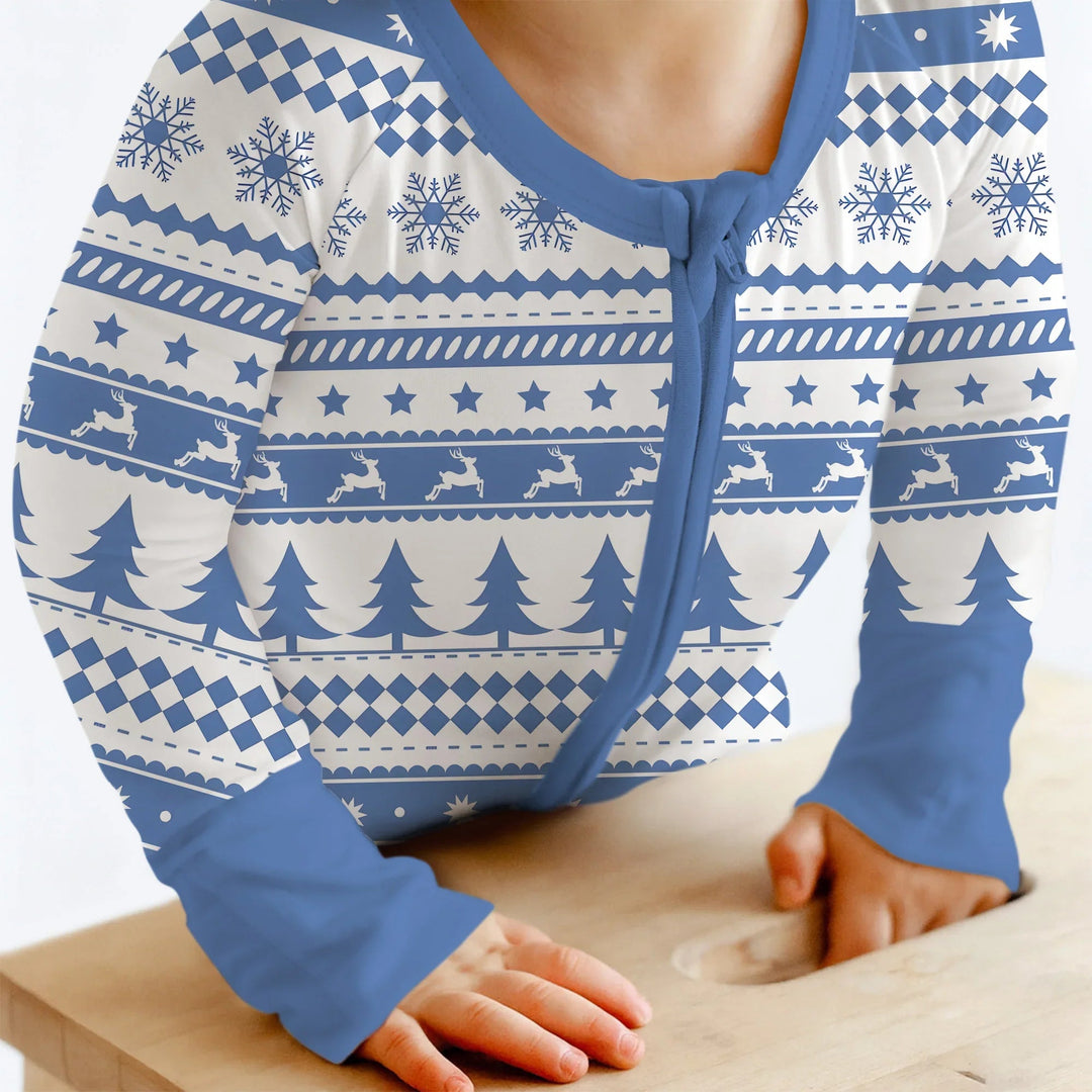 Blue Fair Isle Convertible Zippy - Zumbamboo