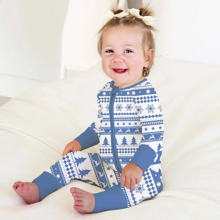Blue Fair Isle Convertible Zippy - Zumbamboo