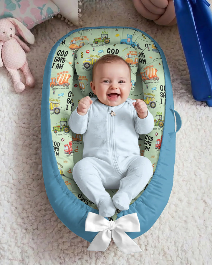 God Says I Am Boy Bamboo Baby Nest Bed