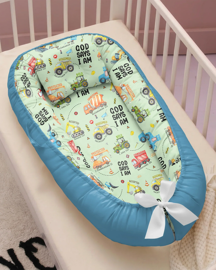 God Says I Am Boy Bamboo Baby Nest Bed