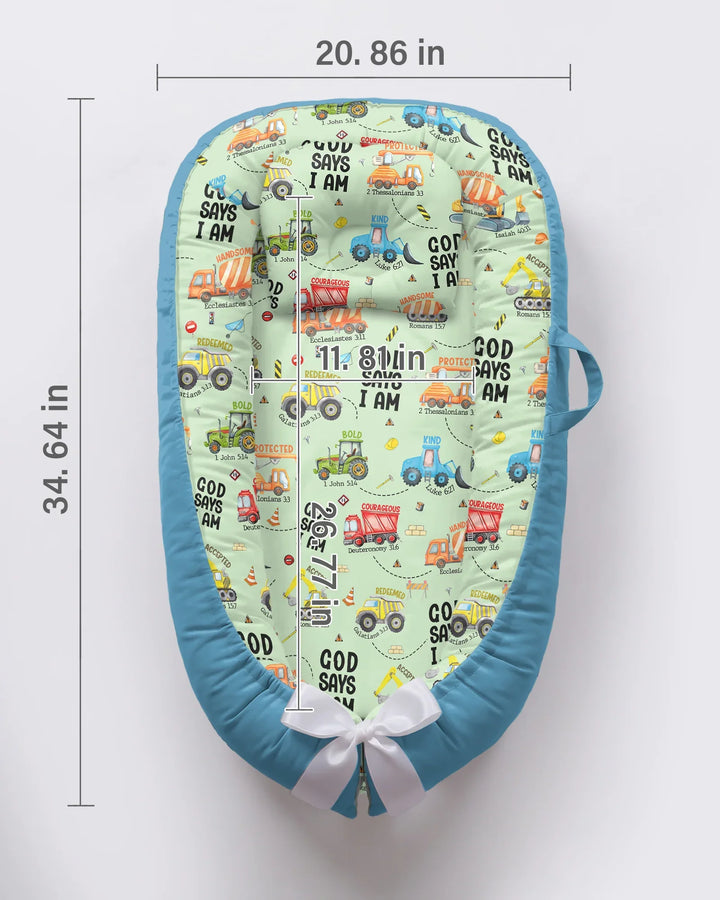 God Says I Am Boy Bamboo Baby Nest Bed