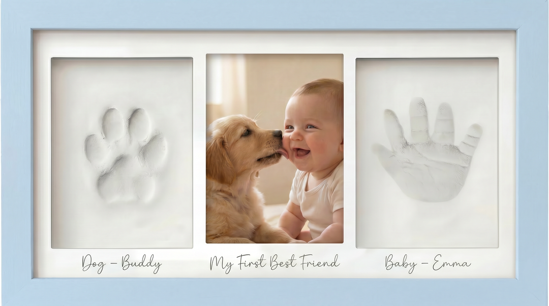 Baby and Dog Photo Frame – Our Little Pack Family Keepsake