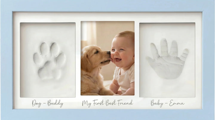 Baby and Dog Photo Frame – Our Little Pack Family Keepsake
