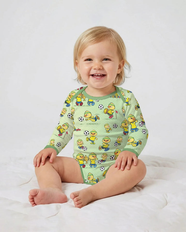 Brasil Soccer Fan Family Matching Bamboo Bodysuit