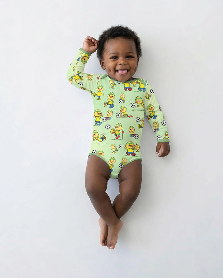 Brasil Soccer Fan Family Matching Bamboo Bodysuit