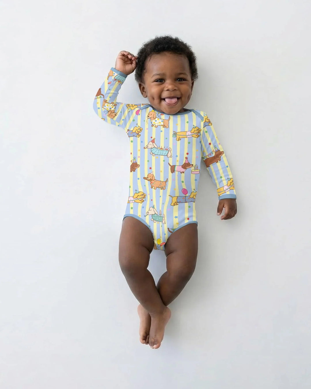 Custom Name Birthday Dachshund Bamboo Bodysuit
