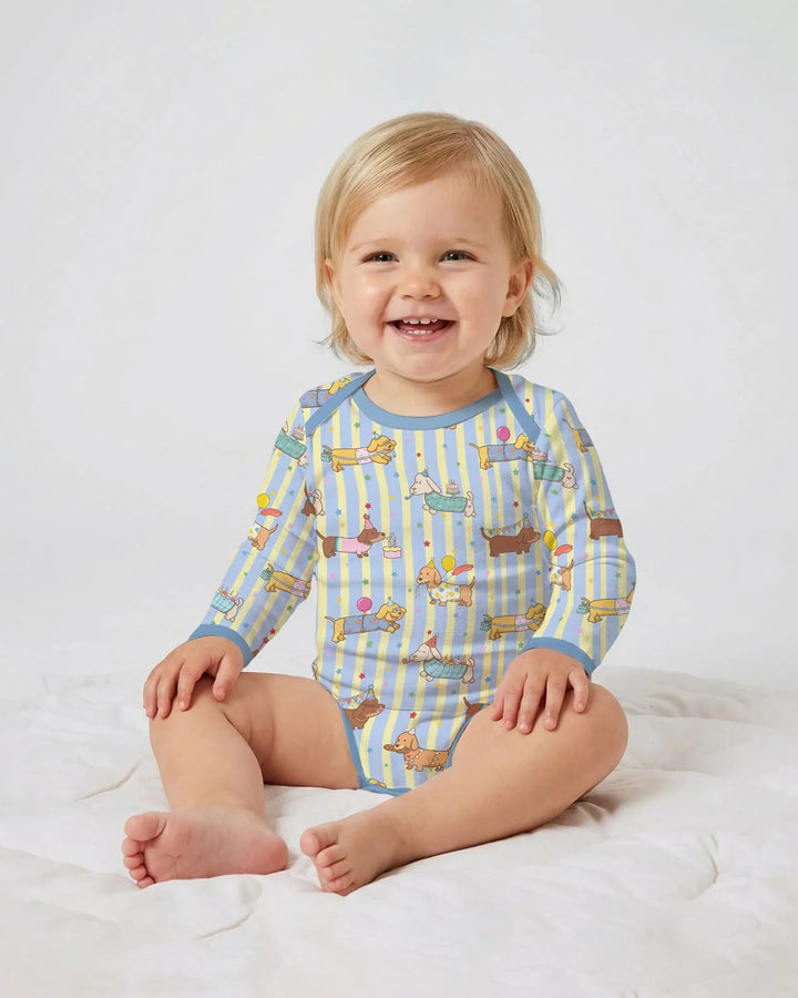 Custom Name Birthday Dachshund Bamboo Bodysuit