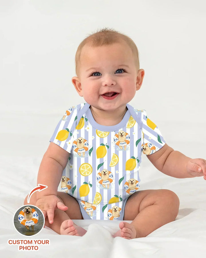 Gerippte Babykleidung mit individuellem Foto - Weich &amp; Skizzenhaft