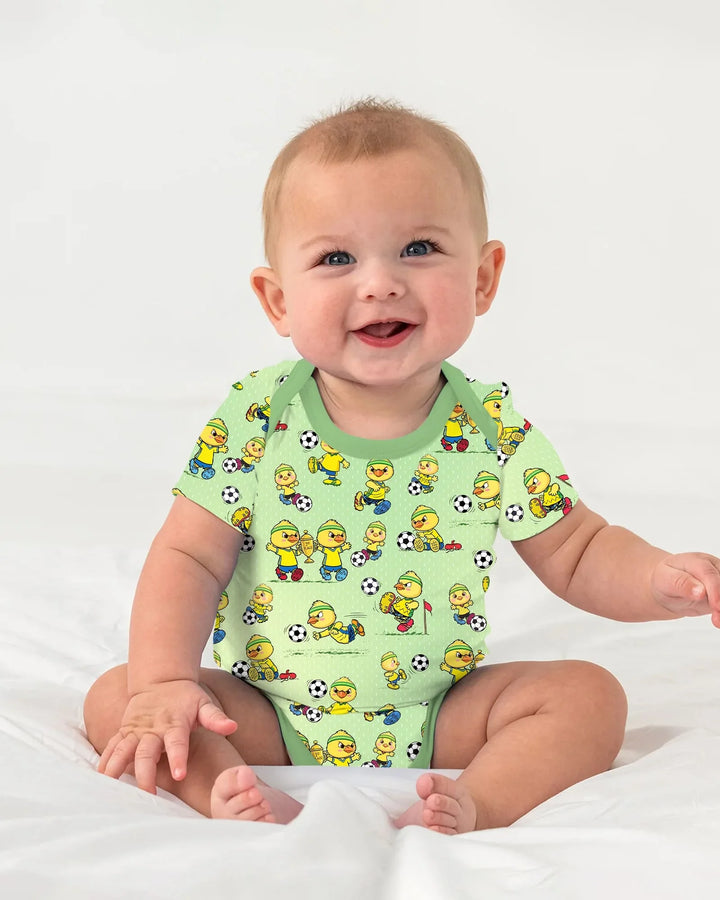 Brasil Soccer Fan Family Matching Bamboo Bodysuit