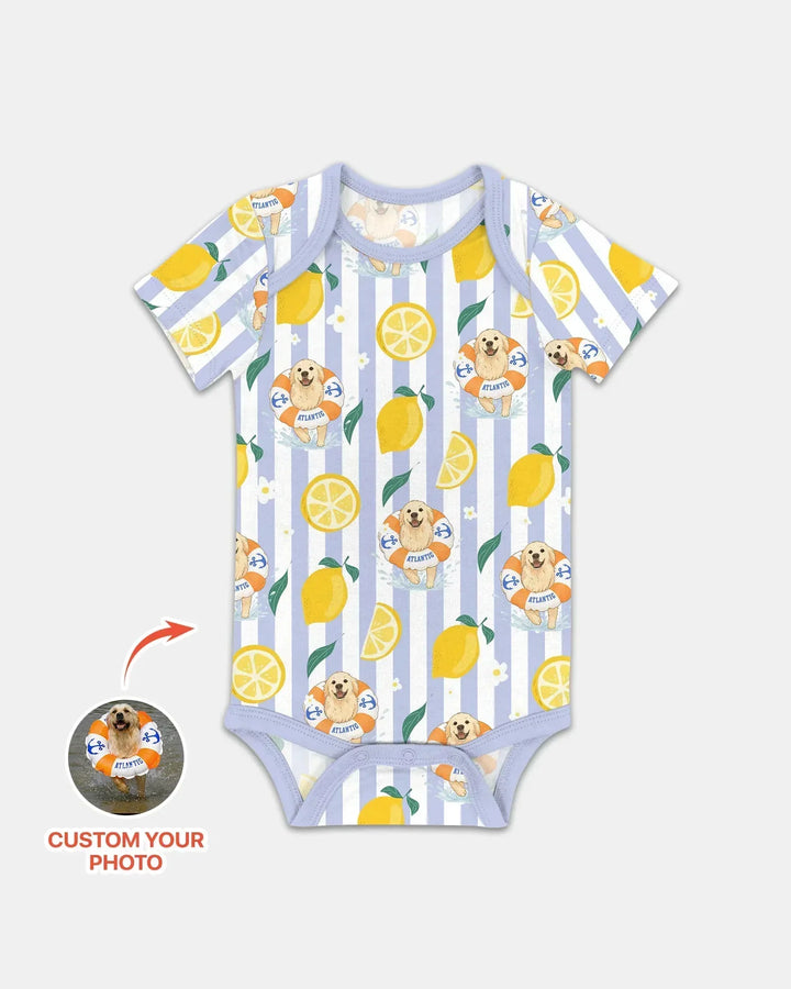 Gerippte Babykleidung mit individuellem Foto - Weich &amp; Skizzenhaft