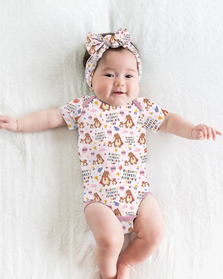 First Father's Day Daddy Bear Family Matching Bamboo Bodysuit