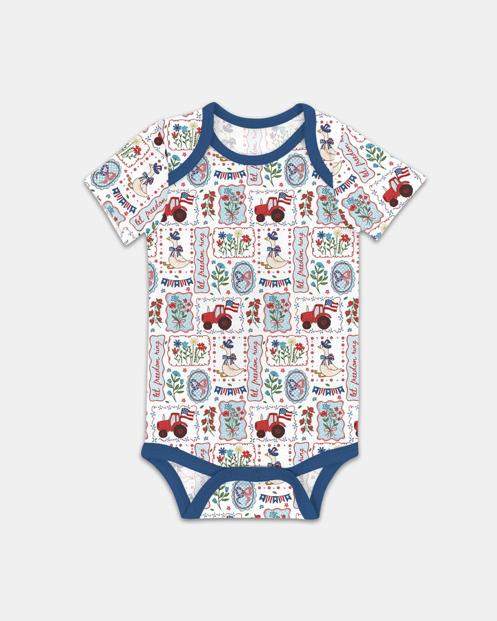 Patriotic USA Silly Goose Family Matching Bamboo Bodysuit