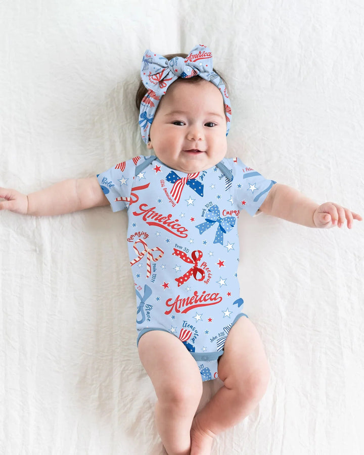 Girly Patriotic Bamboo Bodysuit