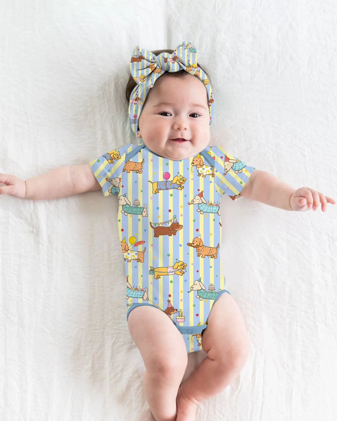 Custom Name Birthday Dachshund Bamboo Bodysuit